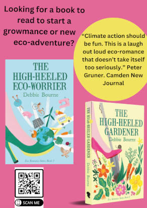 Poster for the High-Heeled Gardener books